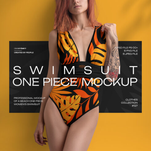 8 Mockups of a One Piece Women's Swimsuit vol02 cover image.