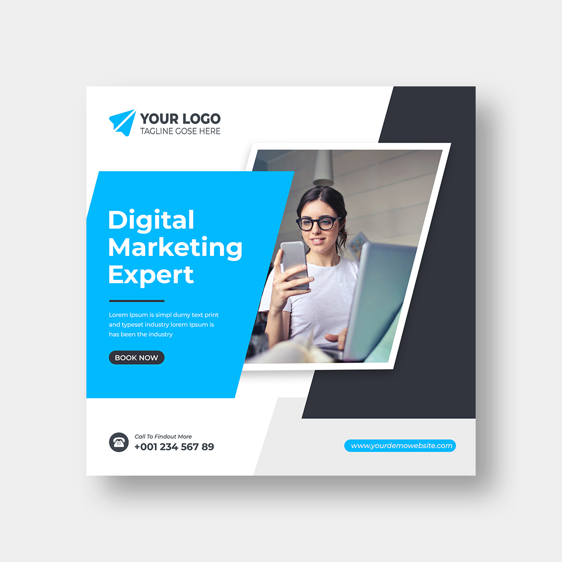 Digital marketing social post template design cover image.