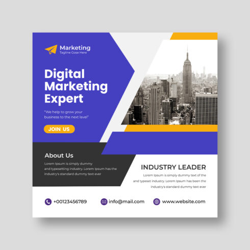 Digital marketing social post template design cover image.