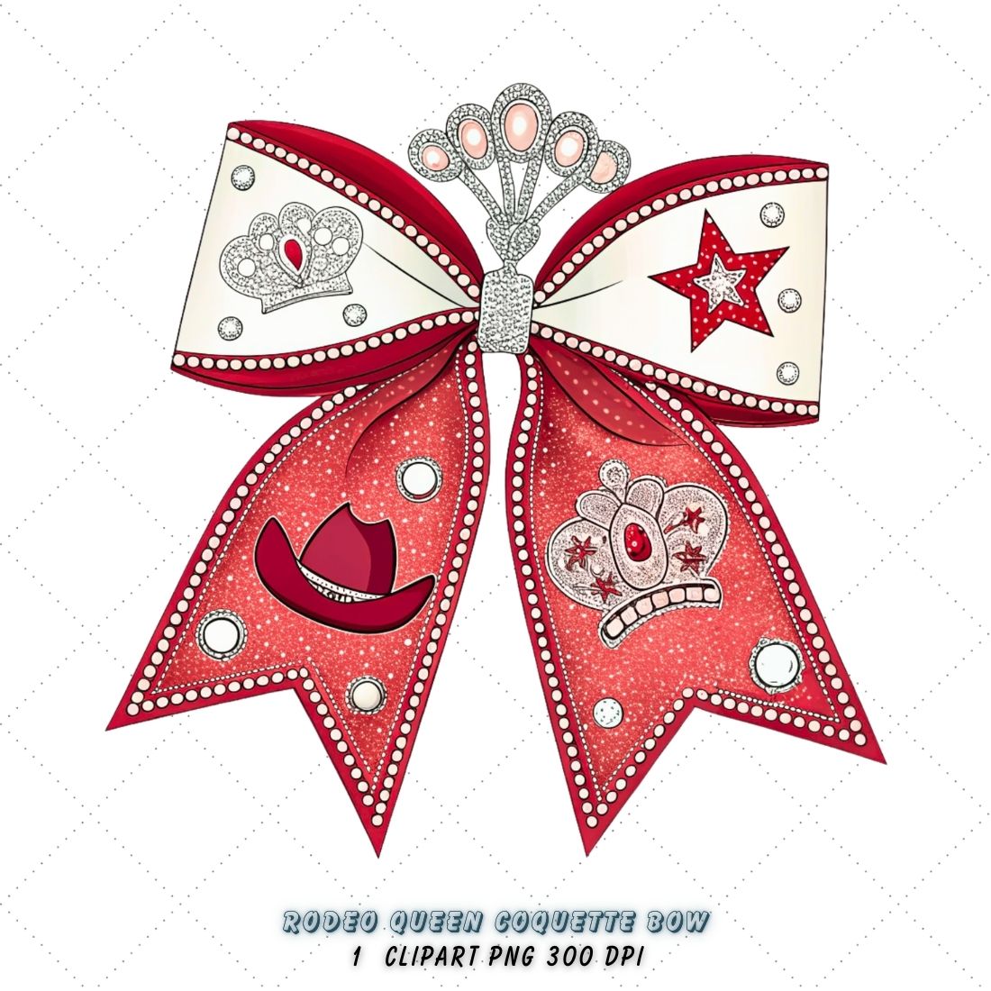 Rodeo Queen Coquette Bow Clipart, rodeo queen bow, coquette bow clipart, western glam bow, queen design art, digital bow design, sparkle rodeo bow, glam bow art, western design clipart, coquette bow art, queen sublimation design cover image.