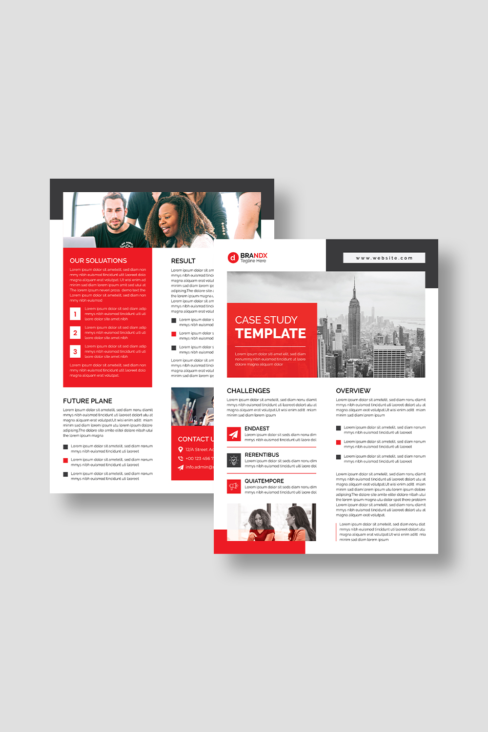 Case Study Template Design 2025 pinterest preview image.