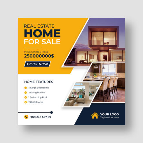 Real estate social media post design cover image.