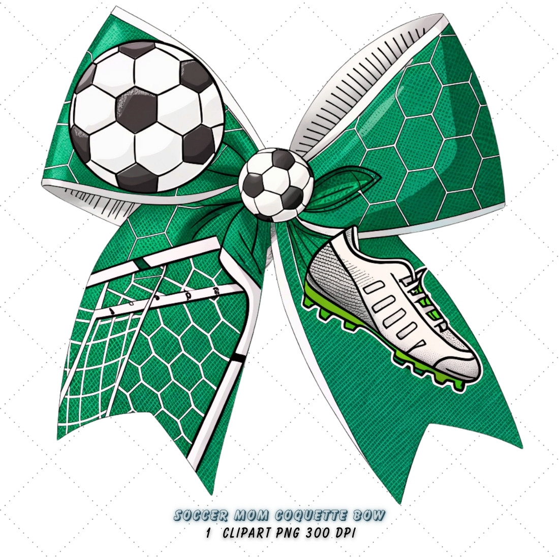 Soccer Mom Coquette Bow Clipart, soccer mom bow, coquette bow clipart, sports goal bow, soccer cheer design, digital bow design, mom life bow, goal spirit art, soccer bow design, coquette bow art, sports sublimation design cover image.