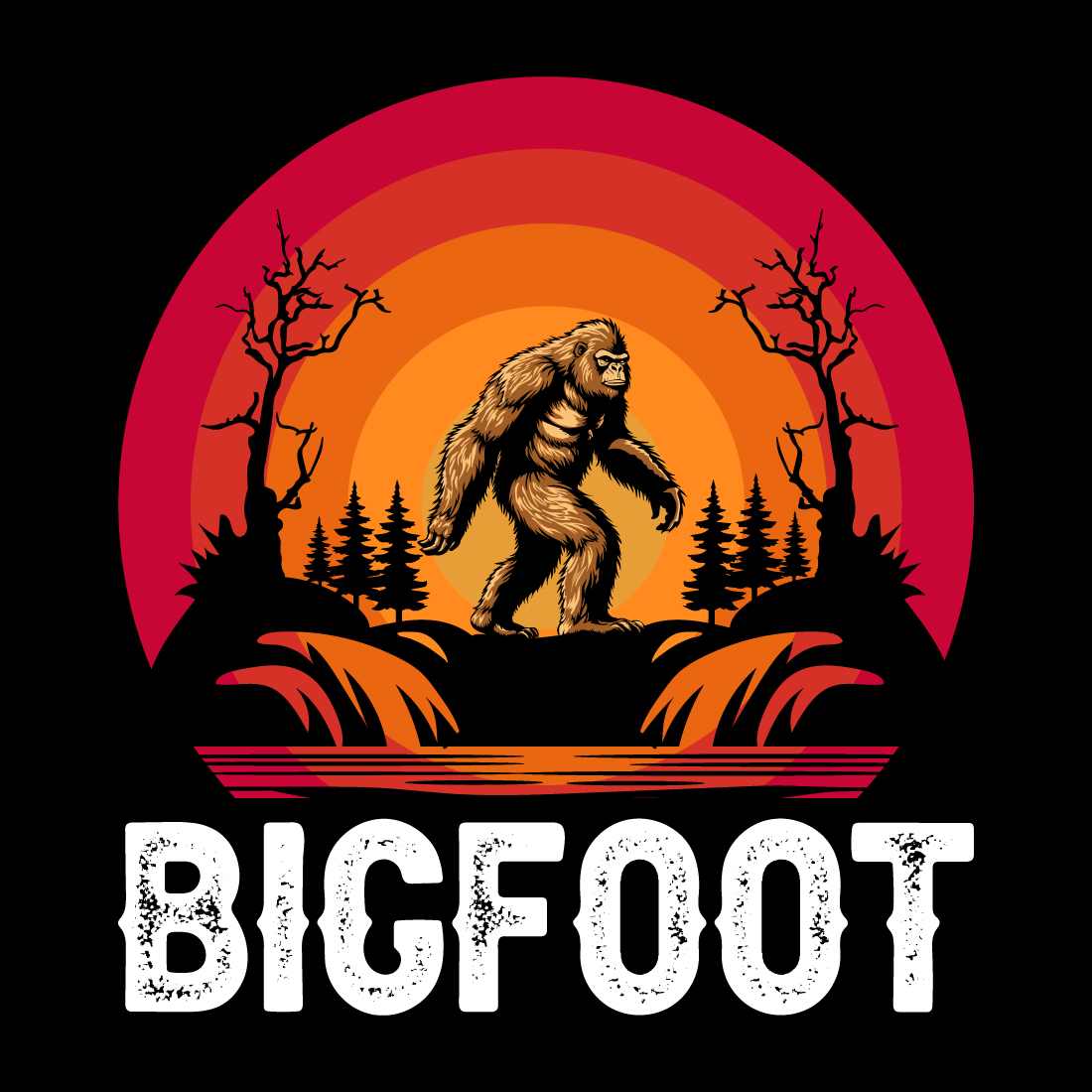 Bigfoot Themed T-shirt And Others Design Merchandise Design cover image.