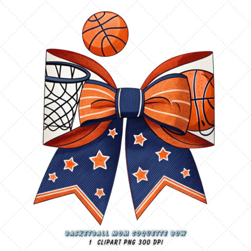 Basketball Mom Coquette Bow Clipart, basketball mom bow, coquette bow clipart, sports hoop bow, basketball cheer design, digital bow design, mom life bow, hoop spirit art, basketball bow design, coquette bow art, sports sublimation design cover image.