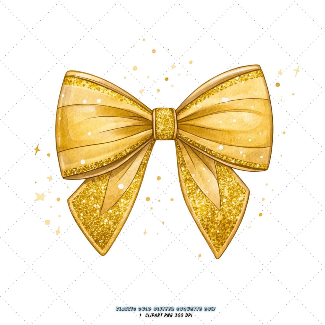 Classic Gold Glitter Coquette Bow Clipart, classic gold bow, glitter coquette bow, luxurious bow design, gold glitter clipart, digital bow design, elegant gold bow, glitter bow art, classic glitter design, coquette bow art, gold sublimation design cover image.