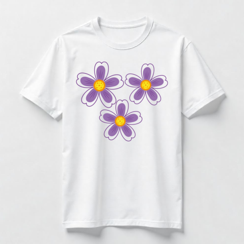 Flower with Yellow Center T-Shirt Design Bundle cover image.