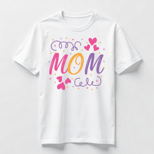 Colorful Mother's Day Mom Typography T-Shirt Design Bundle cover image.