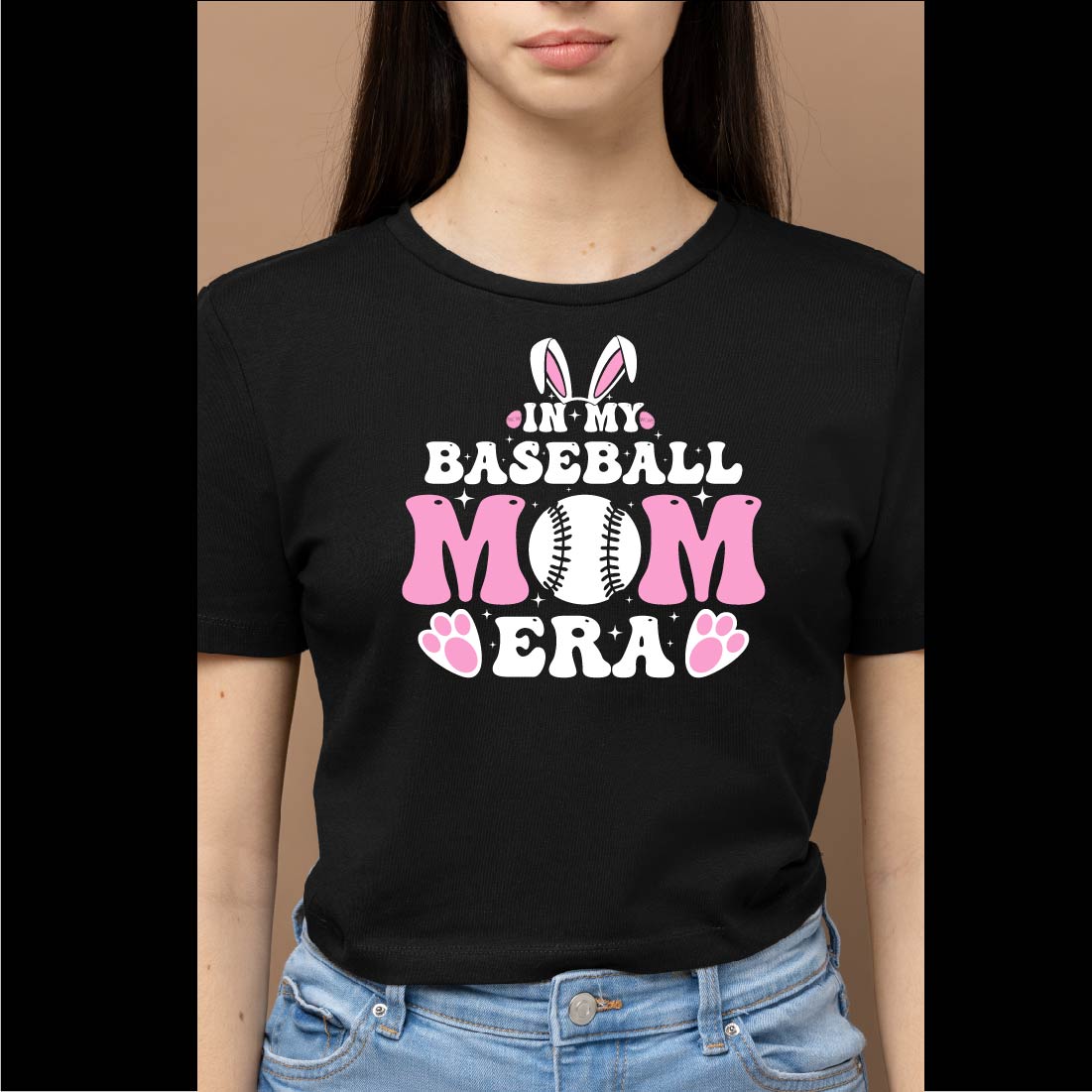 In My Baseball Mom Era - Cute Bunny Ears Baseball Design cover image.