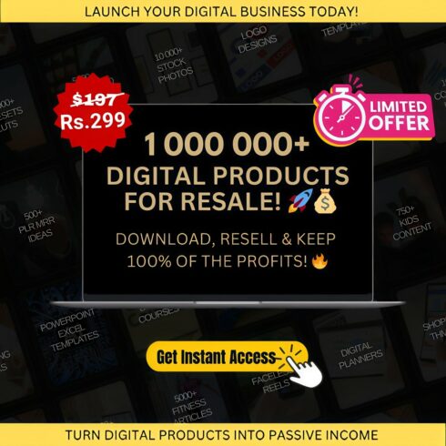 1,000,000+ Digital Products Mega Bundle | Entire Store Collection |Digital Products Resell Right MRR cover image.