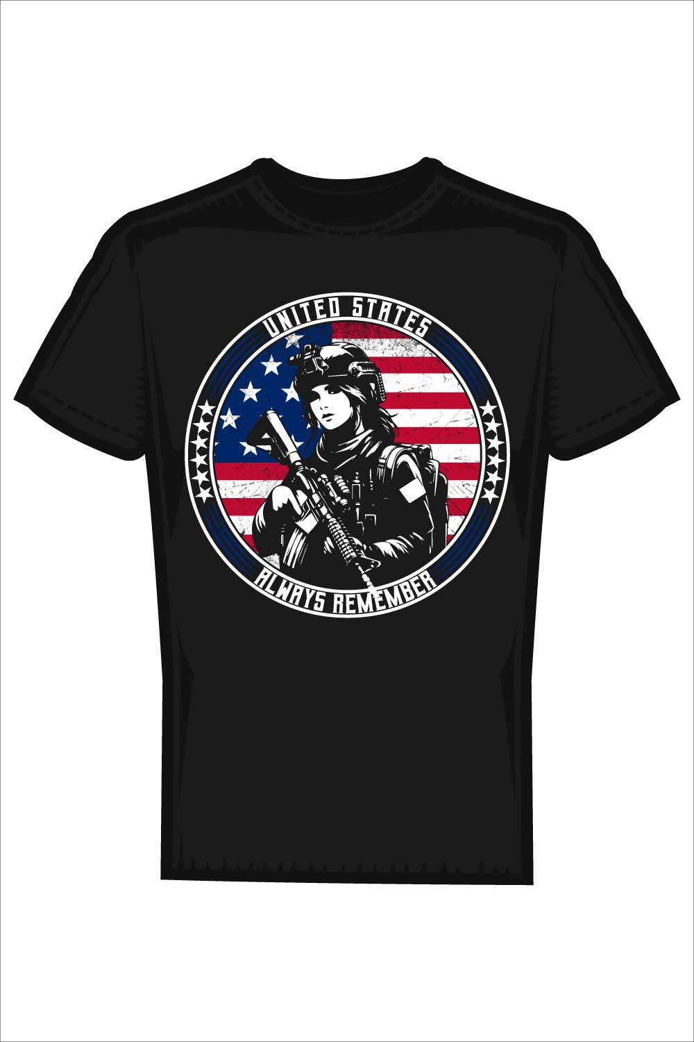 American soldier logo style t-shirt design pinterest preview image.