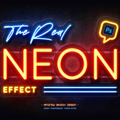 Real Neon Photoshop Effect cover image.