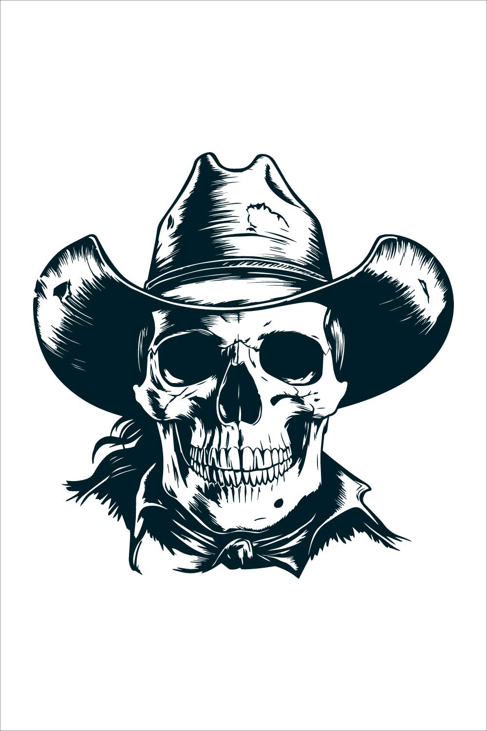 Pirate Skull and Crossbones Vector Illustration pinterest preview image.