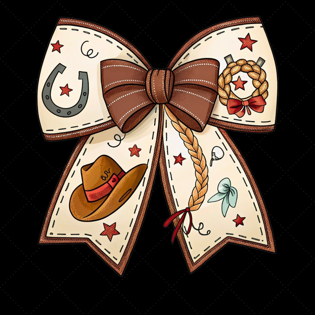 Western Cowgirl Coquette Bow Clipart, western cowgirl bow, coquette bow clipart, rodeo theme bow, cowgirl design art, digital bow design, rustic western bow, country bow art, western design clipart, coquette bow art, cowgirl sublimation design preview image.