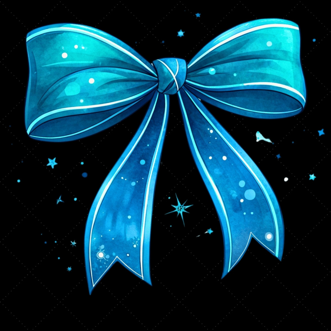 Neon Blue Glow Coquette Bow Clipart, neon blue bow, glowing coquette bow, vibrant bow design, blue glow clipart, digital bow design, neon glow design, glowing bow art, vibrant neon blue, coquette bow art, blue sublimation design preview image.