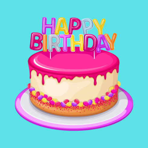 Happy Birthday Cake Illustration – Colourful & Festive Design cover image.