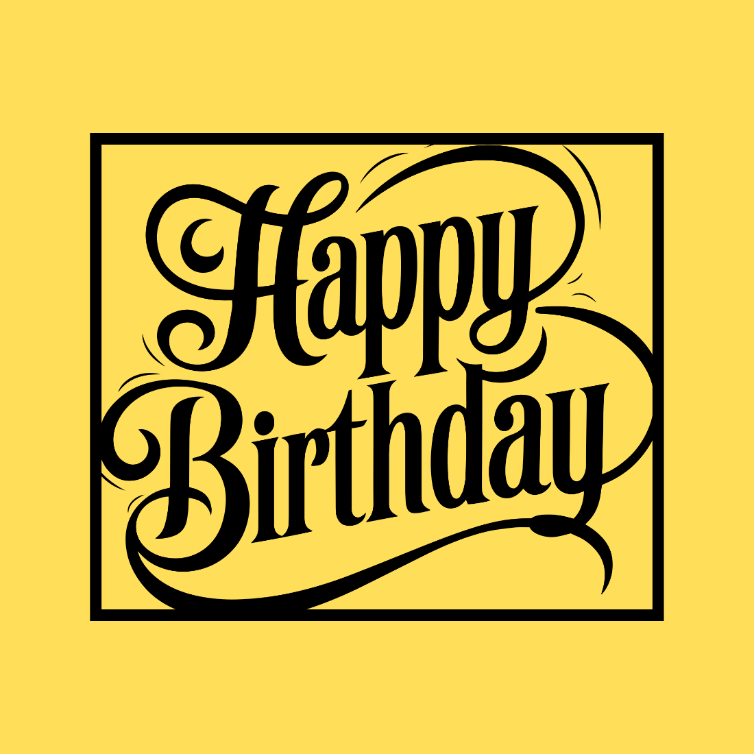 Elegant Happy Birthday Calligraphy Design – Classic & Timeless preview image.