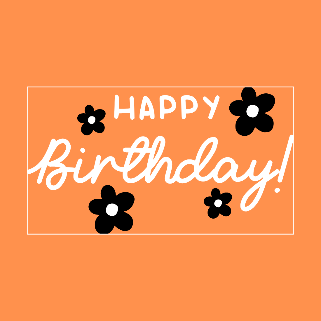 Floral Happy Birthday Design – Playful & Cheerful preview image.