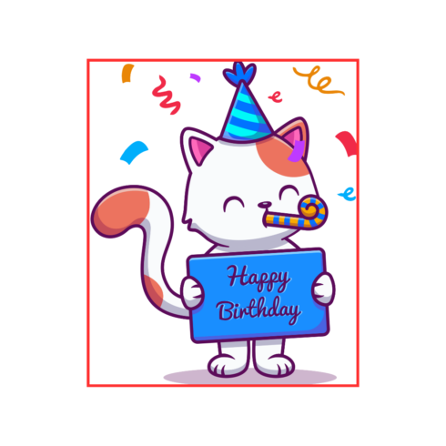 Cute Cat Happy Birthday Illustration – Fun & Playful Design cover image.