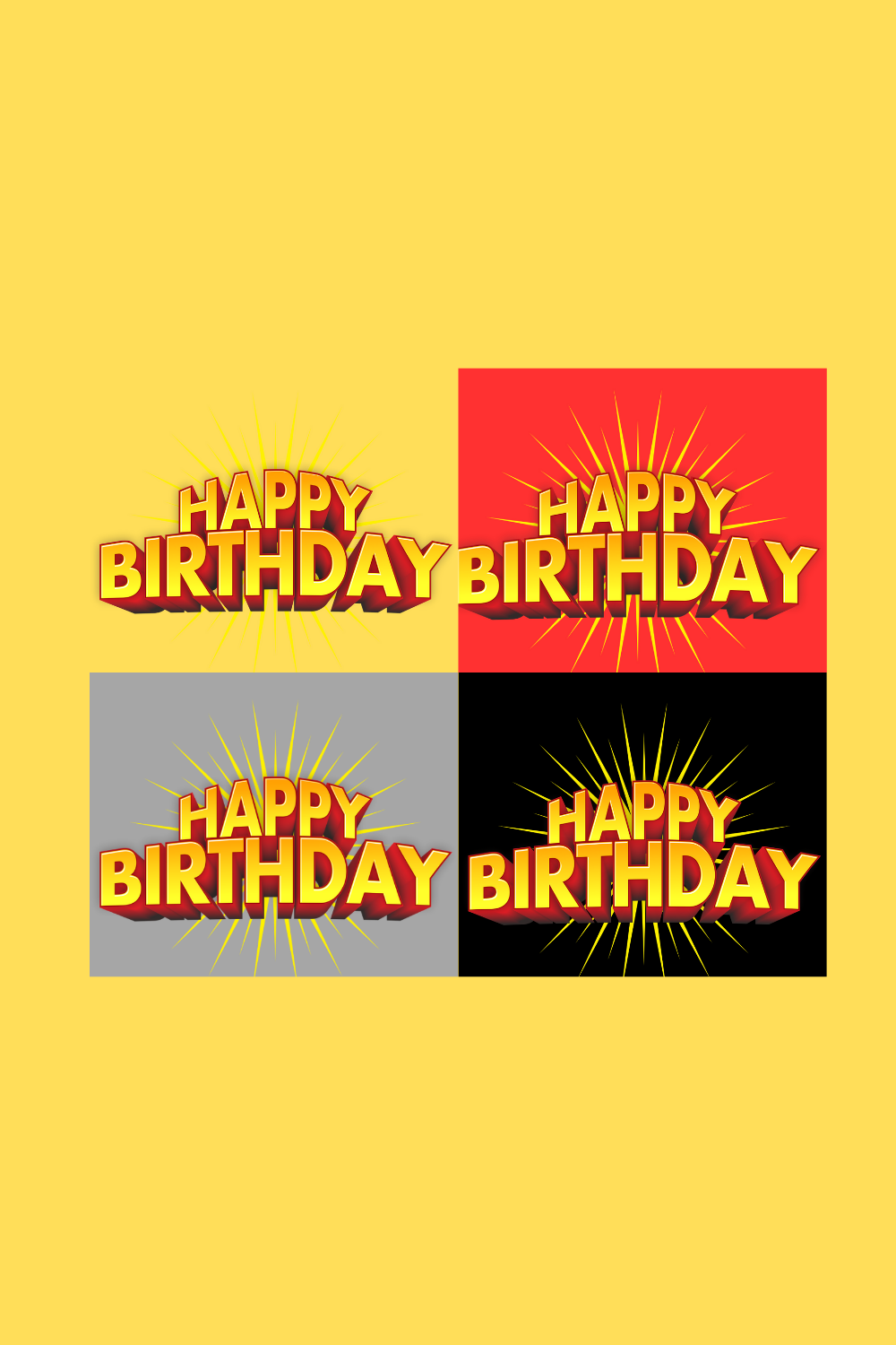 Happy Birthday Text Effect – Bold & Vibrant Design pinterest preview image.