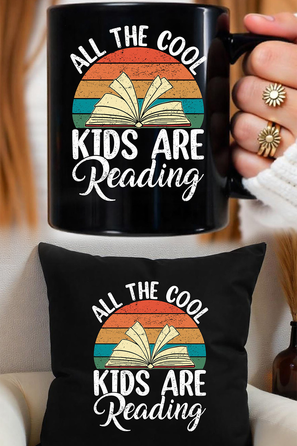 All the cool kids are reading Graphic for book lover pinterest preview image.