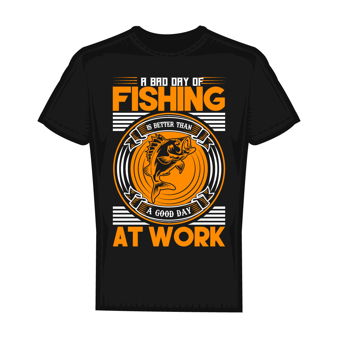 Fish hunting shirt design vector preview image.