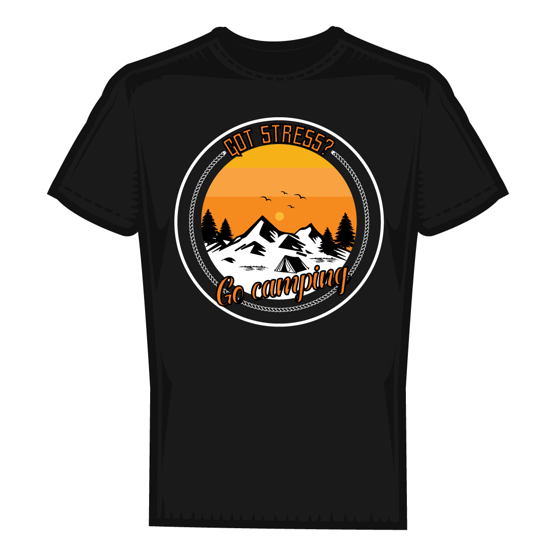 Mountain Camping Trendy T-Shirt Design preview image.