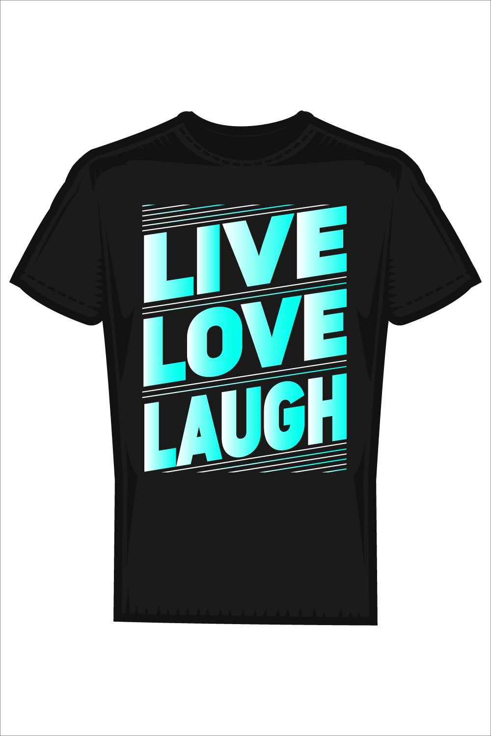 Live Love Laugh typography t-shirt design pinterest preview image.