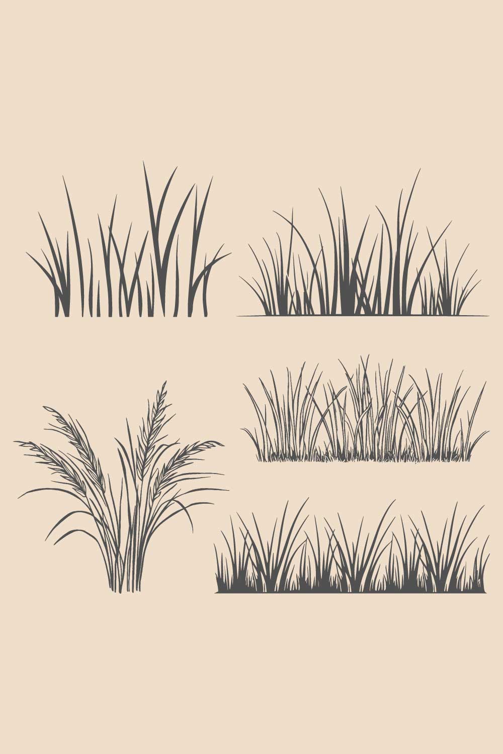 Collection of Silhouettes of grass plants pinterest preview image.