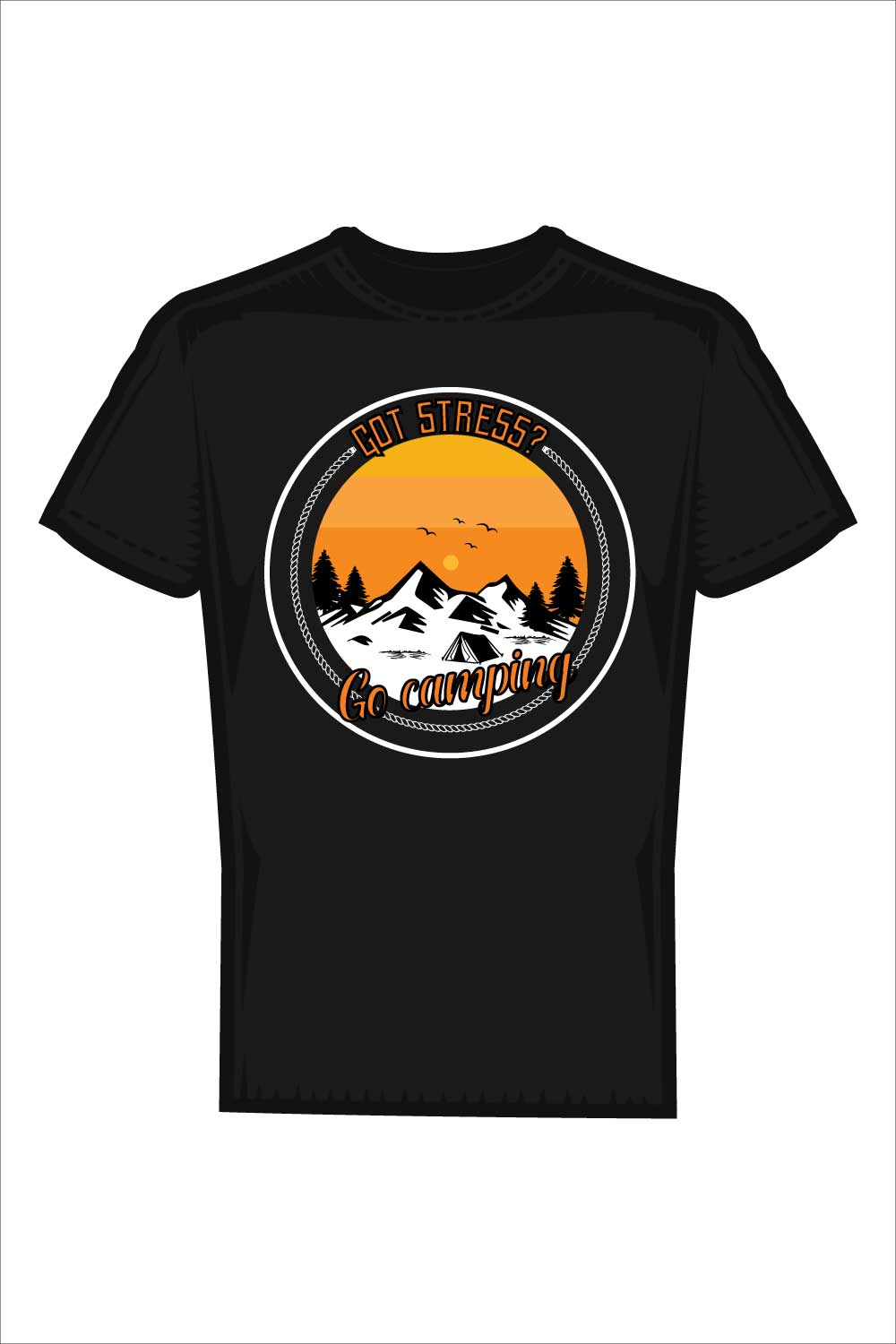 Mountain Camping Trendy T-Shirt Design pinterest preview image.