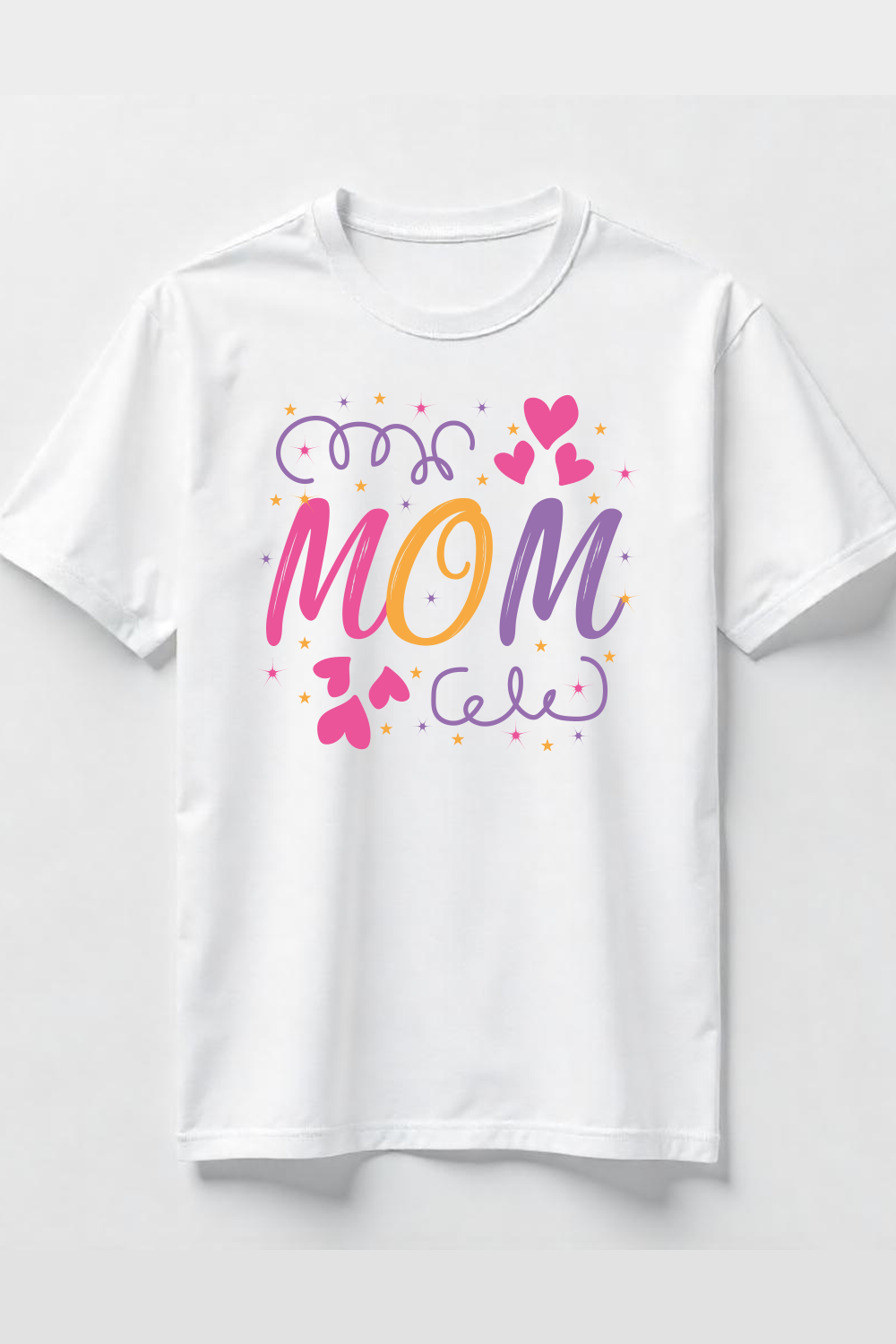 Colorful Mother's Day Mom Typography T-Shirt Design Bundle pinterest preview image.