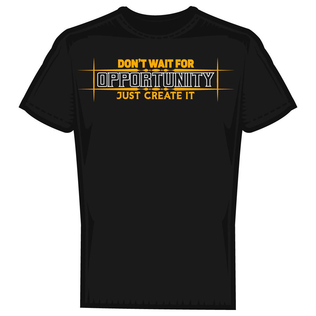 Inspirational typography t-shirt design vector preview image.