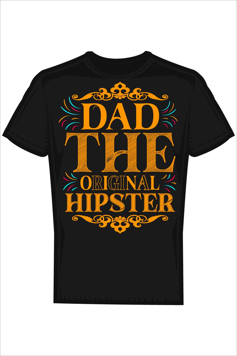 Father's Day Typography T-Shirt Design Vector pinterest preview image.