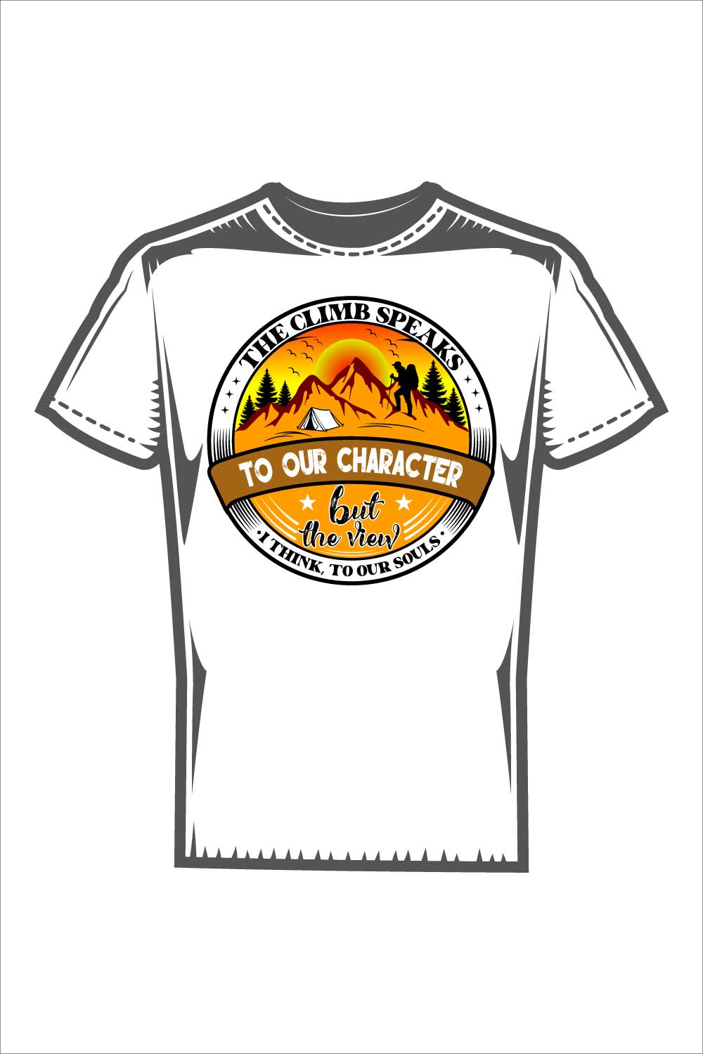 Mountain camping vintage t-shirt design pinterest preview image.