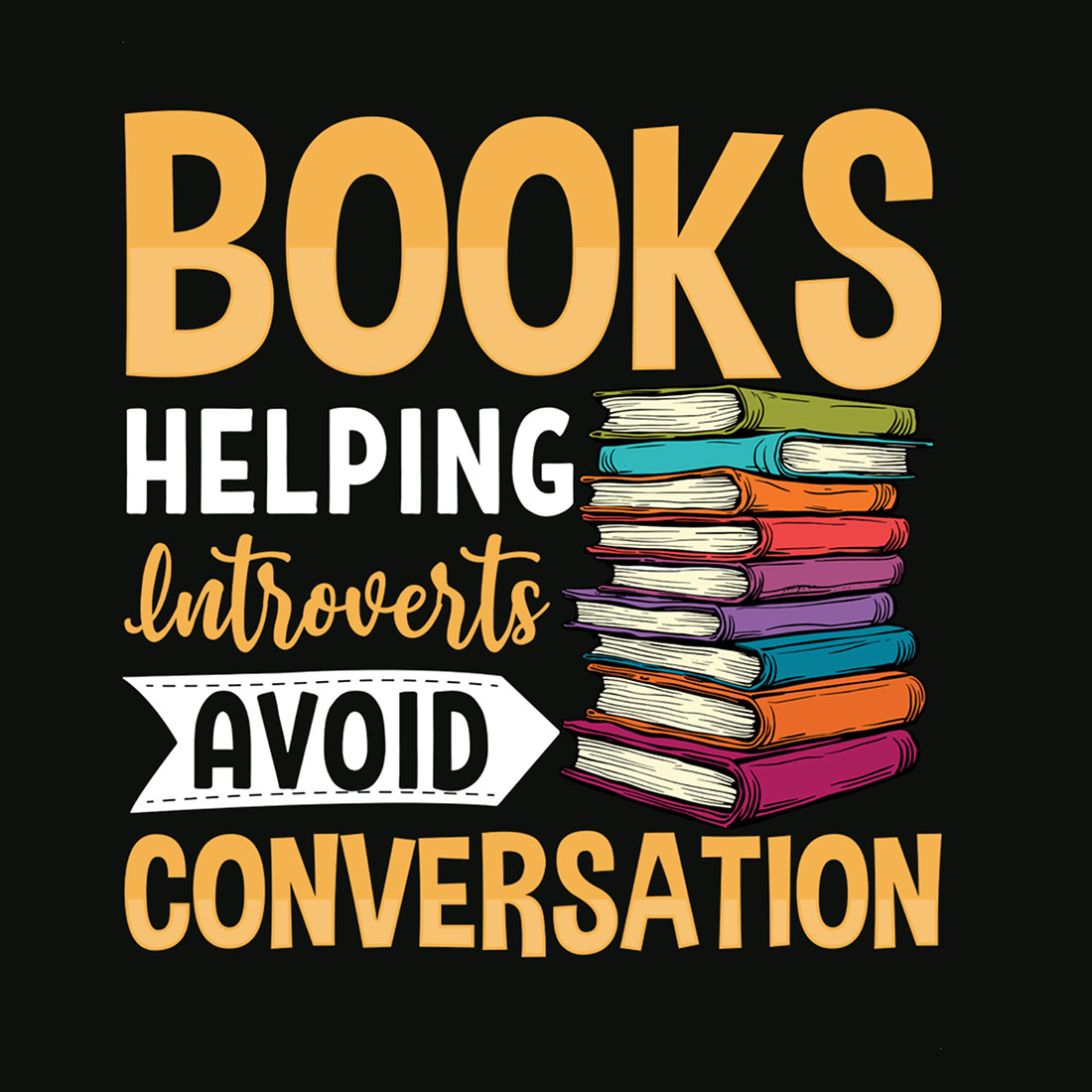 Books helping introverts avoid conversation Graphic for books lover cover image.