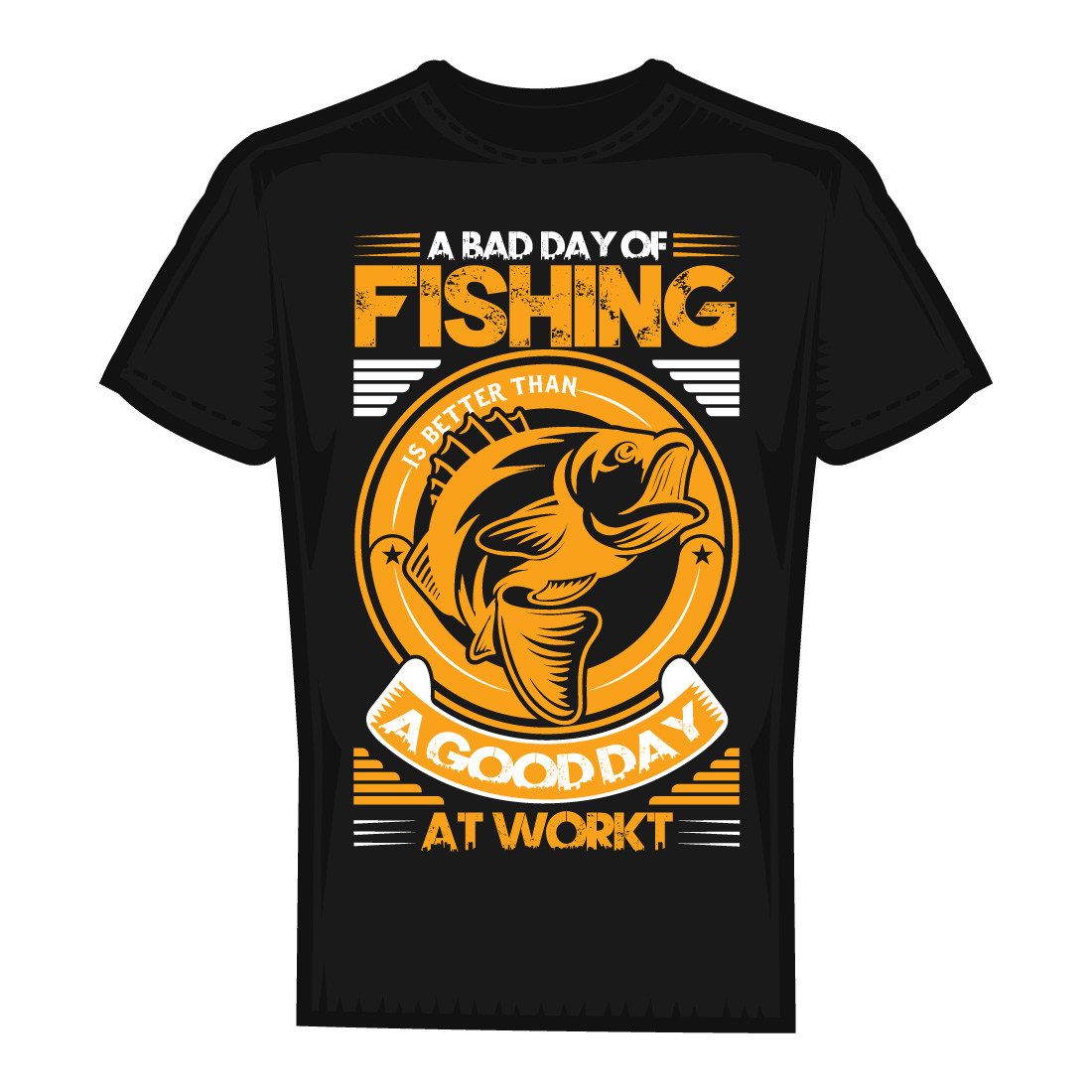 Vintage Fishing T-Shirt Design preview image.