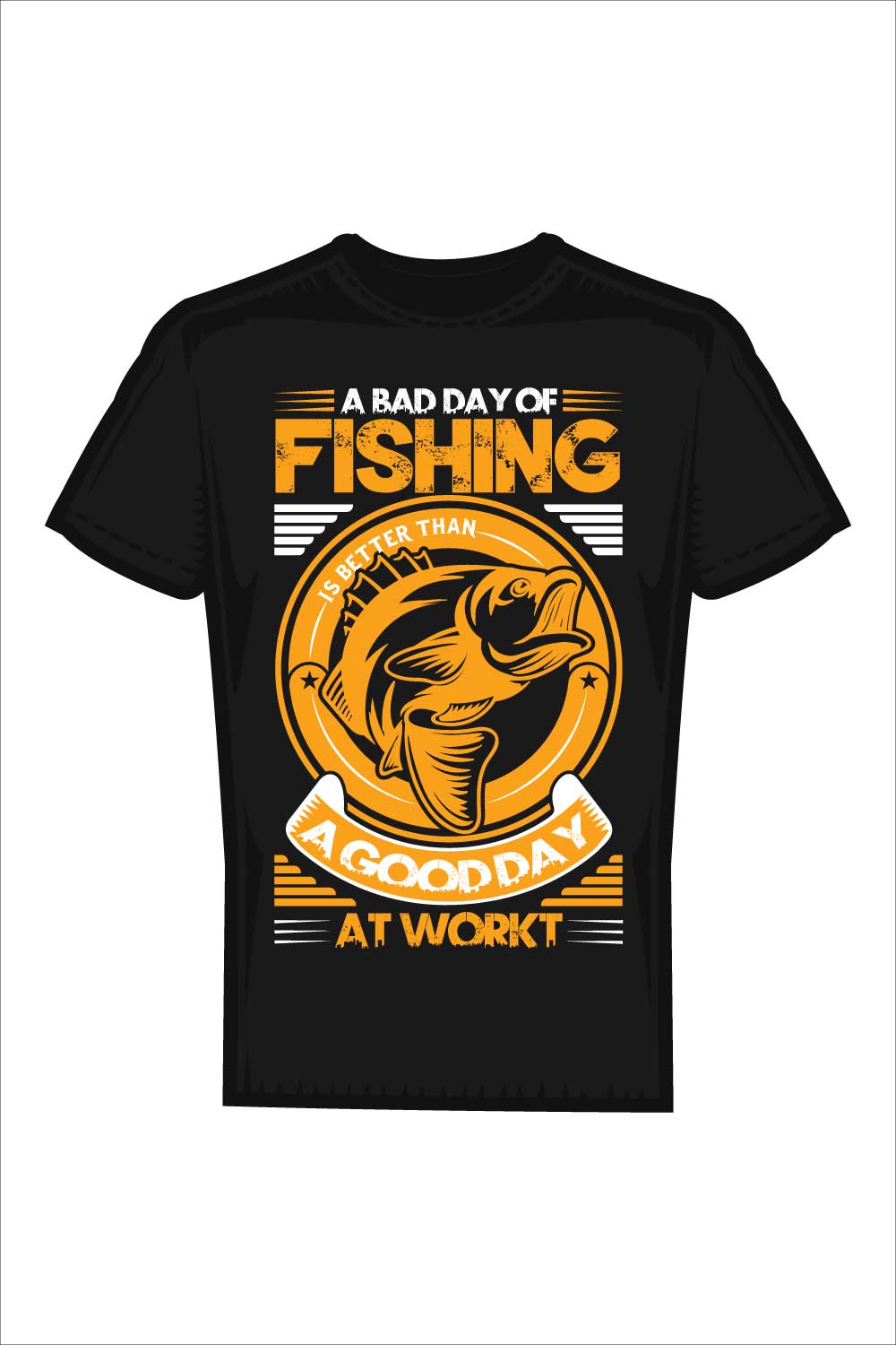 Vintage Fishing T-Shirt Design pinterest preview image.