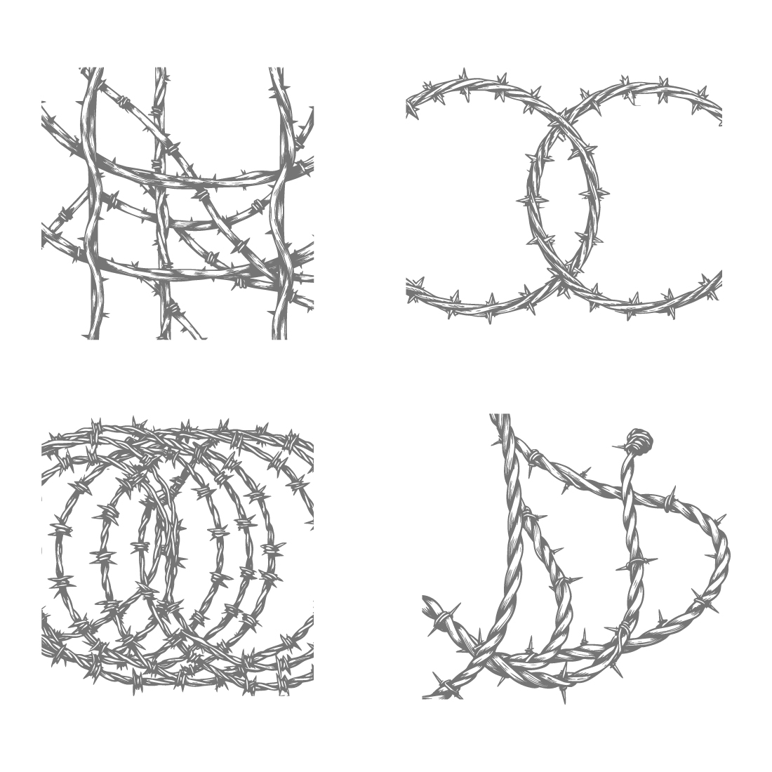 Barbed Wire Designs Security, Danger, and Industrial Concepts preview image.