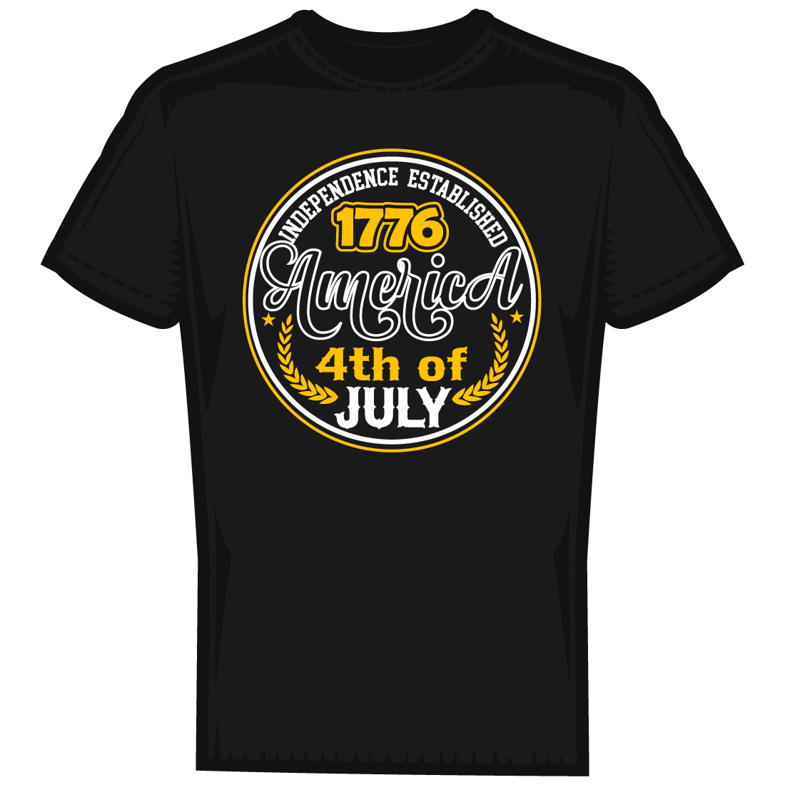 4th July American Independence day t-shirt design vector preview image.