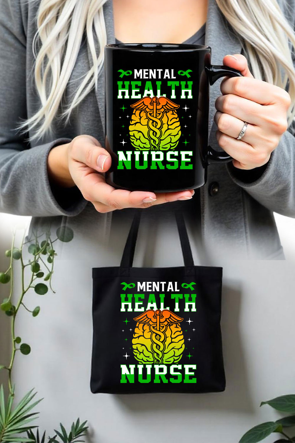 Mental Health Awareness t shirt design – Inspirational Design Bundle pinterest preview image.