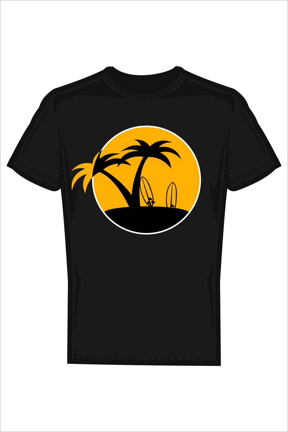 Summer Surf Paradise T-Shirt Design pinterest preview image.