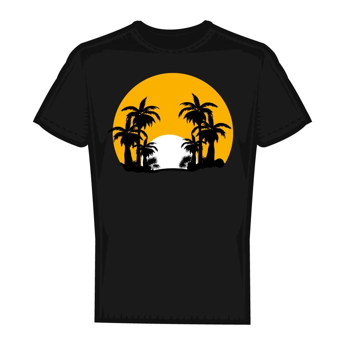 Sunset Palm Trees T-Shirt Design preview image.