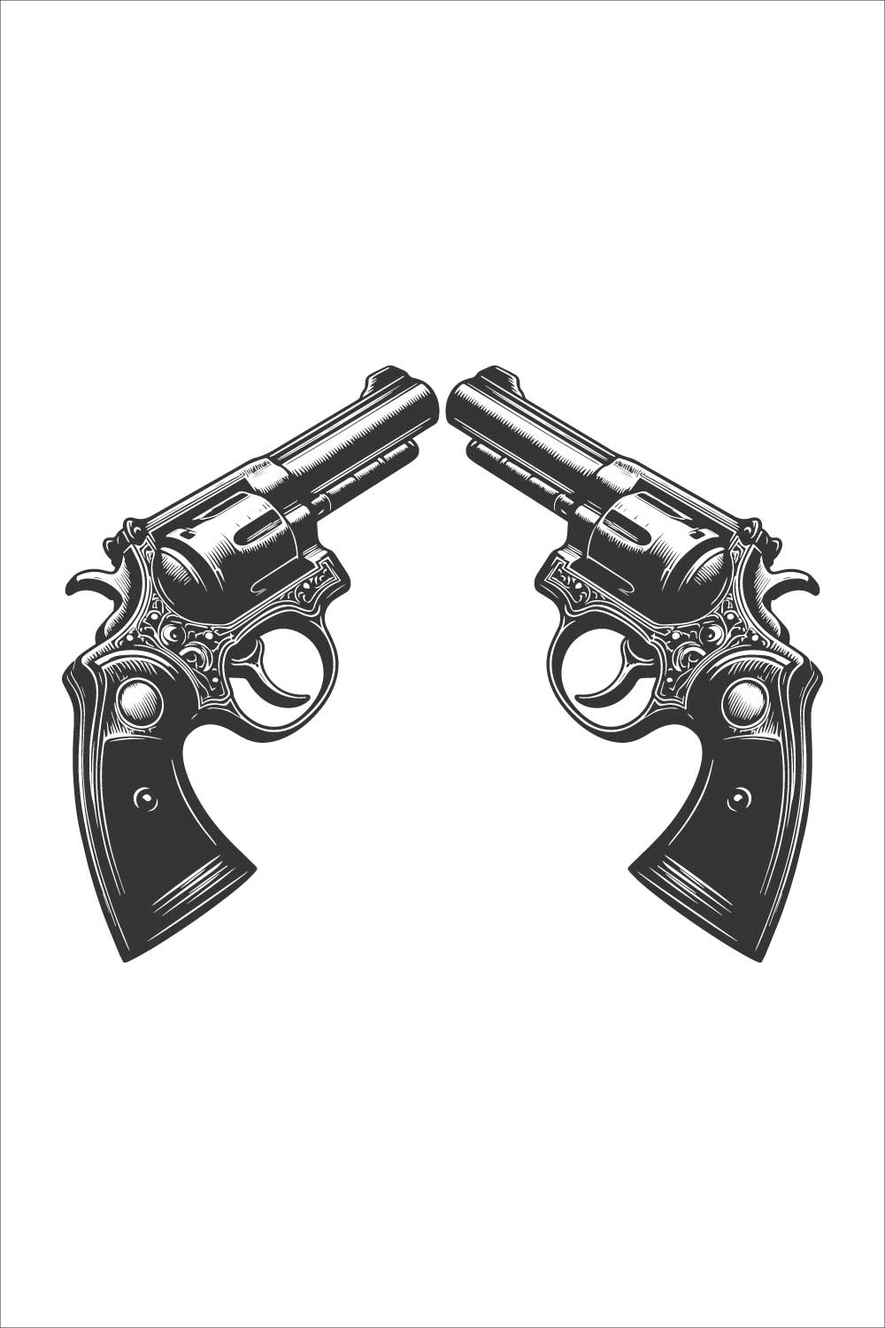 Revolver Rifle Vector Illustration – Vintage Engraved Gun Design pinterest preview image.