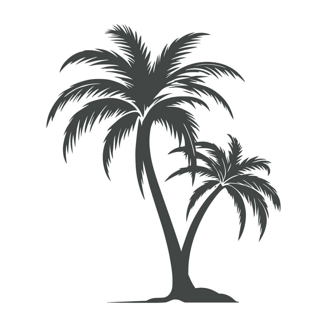 Silhouettes set of palm trees cover image.