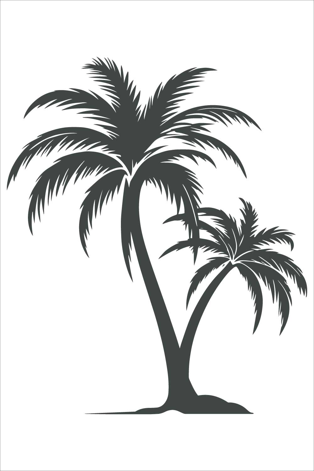 Silhouettes set of palm trees pinterest preview image.