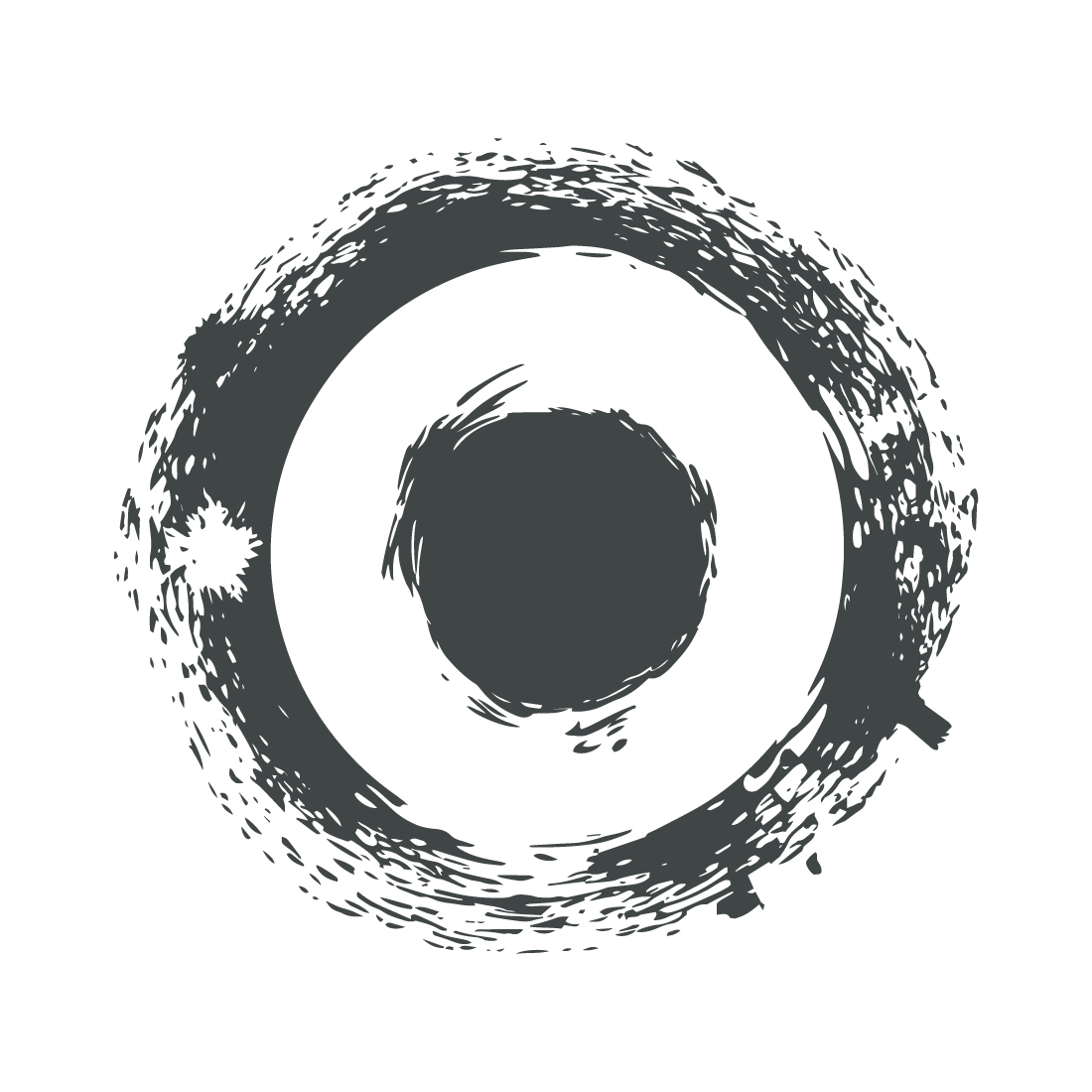 Circle vintage logo concept black and white color hand drawn illustration preview image.