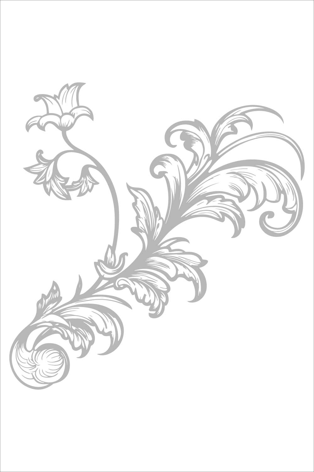 Hand drawn ornamental border baroque style pinterest preview image.