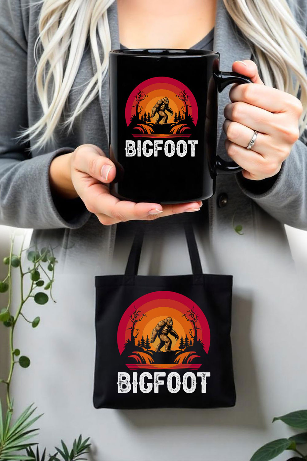 Bigfoot Themed T-shirt And Others Design Merchandise Design pinterest preview image.