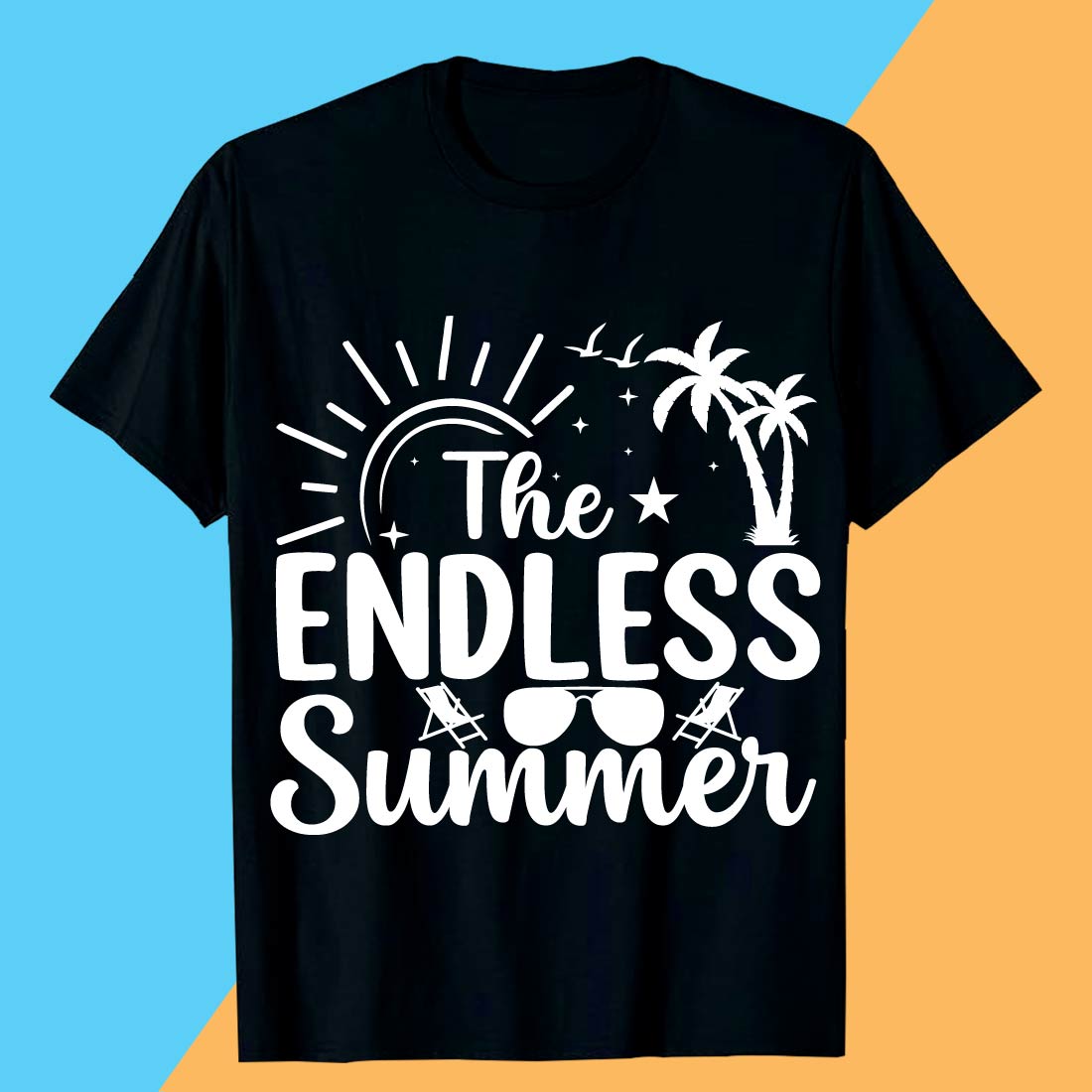 The Endless Summer Here Comes the Sun SVG T shirt Design preview image.