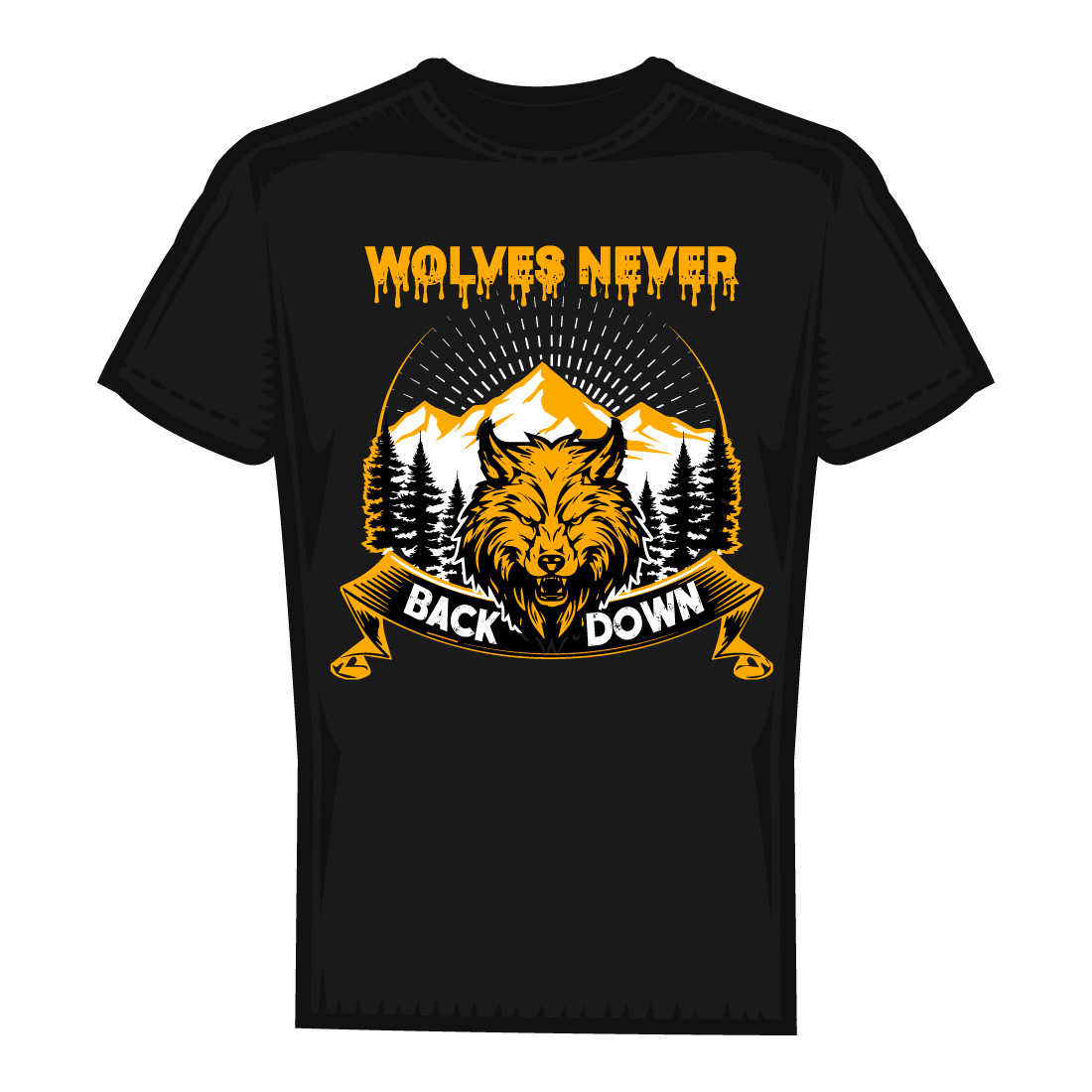 Wild wolf head shirt design vector illustration preview image.